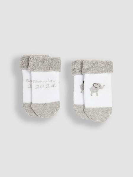 White 2-Pack Born In 2024 Baby Socks (Q73130) | €7.50