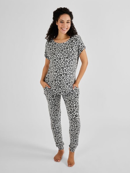 Grey Animal Print Maternity & Nursing Pyjamas Set (Q74168) | €51.50