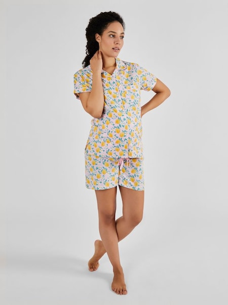 Pink Lemon Print Maternity & Nursing Short Pyjamas Set (Q74188) | €47