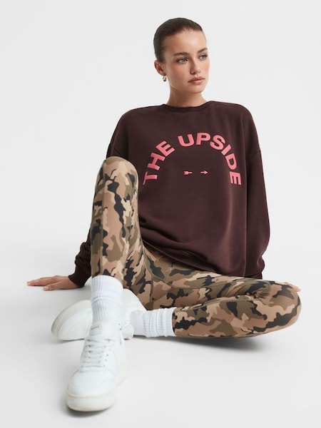 The Upside Cotton Crew Neck Sweat Top in Brown (Q74476) | $210