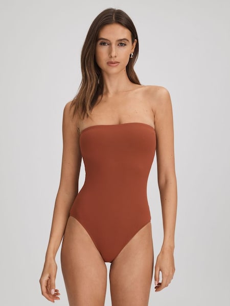 Bondi Born Strapless Swimsuit in Copper (Q74693) | SAR 1,135