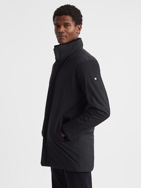 Scandinavian Edition Mid-Length Coat in Onyx Black (Q75829) | $910