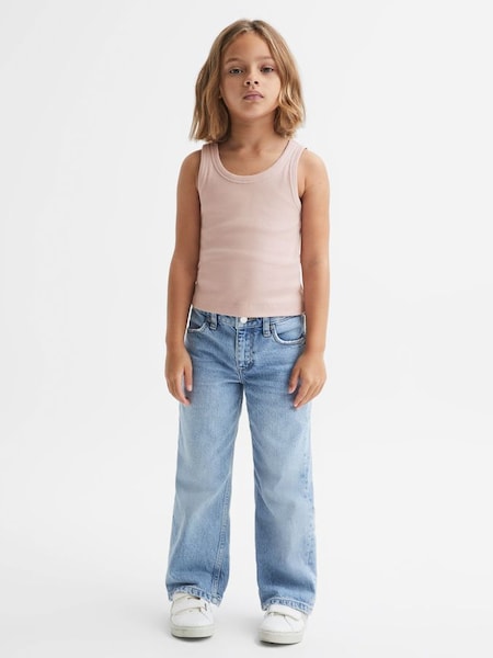 Teen Cotton Blend Ribbed Vest in Pale Pink (Q77750) | €25