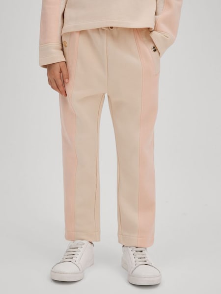 Junior Cotton Blend Tapered Joggers in Pink (Q79055) | $55