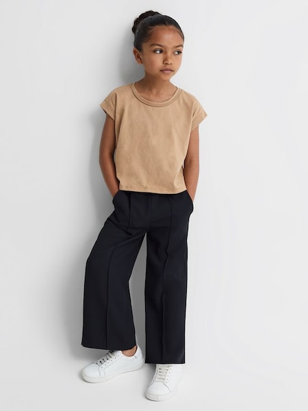 Elasticated Wide Leg Trousers in Navy (Q80271) | 70 €