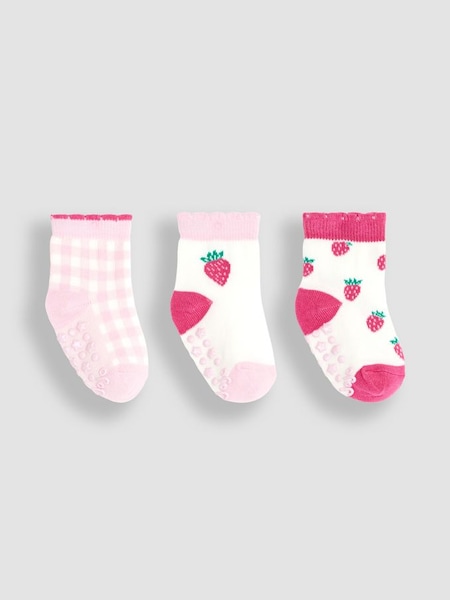 Pink Strawberry 3-Pack Fruit Socks (Q80318) | €12.50