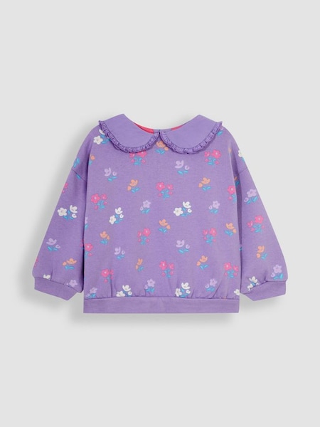 Lilac Pretty Floral Sweatshirt With Collar (Q80635) | €31.50
