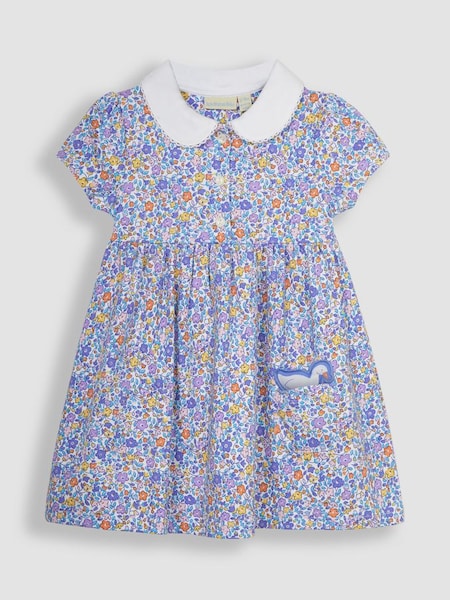 Lilac Purple Ditsy Floral Peter Pan Pet In Pocket Jersey Dress (Q80691) | €30