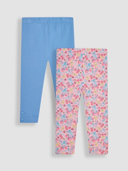 Pink Strawberry Garden Floral & Blue 2-Pack Leggings (Q80731) | €29