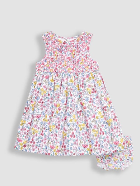 Blue Meadow Floral Smocked Dress (Q80740) | $51