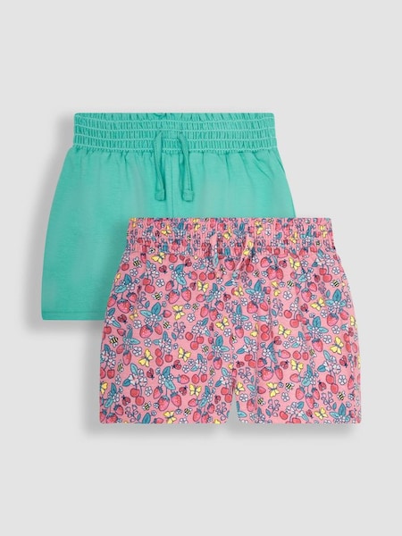 Pink Strawberry Garden Floral & Green 2-Pack Pretty Shorts (Q80774) | €28