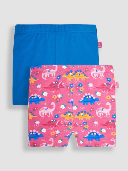 Pink Floral Dinosaur & Cobalt Blue 2-Pack Shorts (Q80911) | €19.50