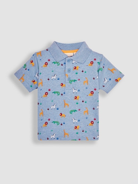 Blue Safari Animals Printed Polo Shirt (Q80952) | €22.50