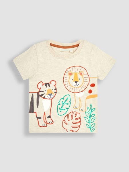Natural Lion & Tiger Appliqué T-Shirt (Q81739) | $29