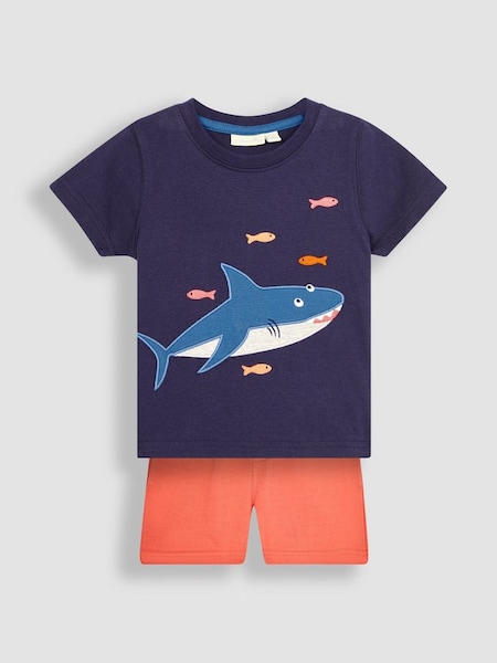 Navy Blue Shark Appliqué T-Shirt & Shorts Set (Q82928) | €35.50