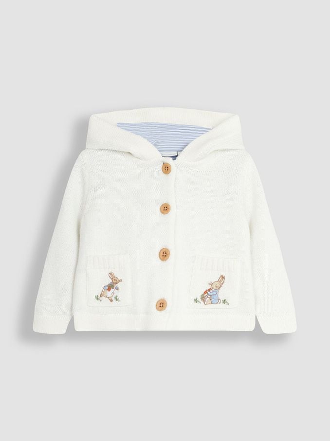 White hooded baby clearance cardigan