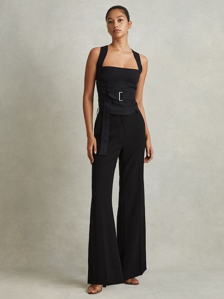 Belted Corset Top in Black (Q83341) | HK$1,930