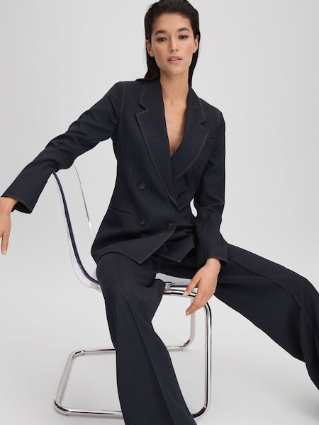 Anzug blazer aus Wolle Blend​​​​​​​ im Denim-Look in Marineblau (Q83404) | 425 €