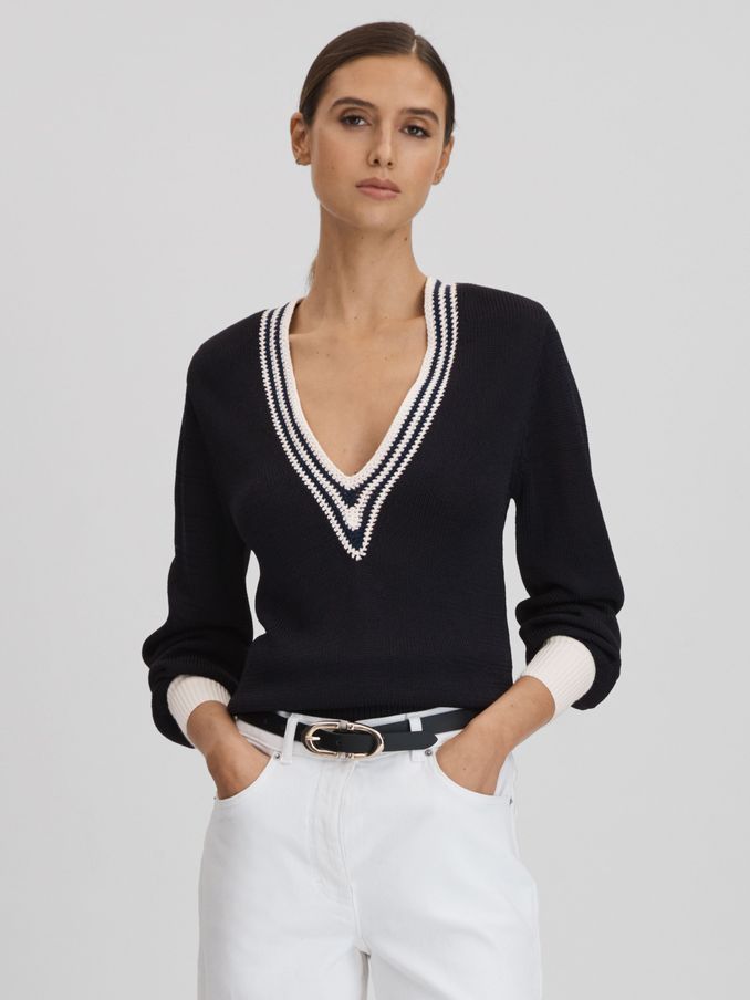 Ladies black v hotsell neck jumpers