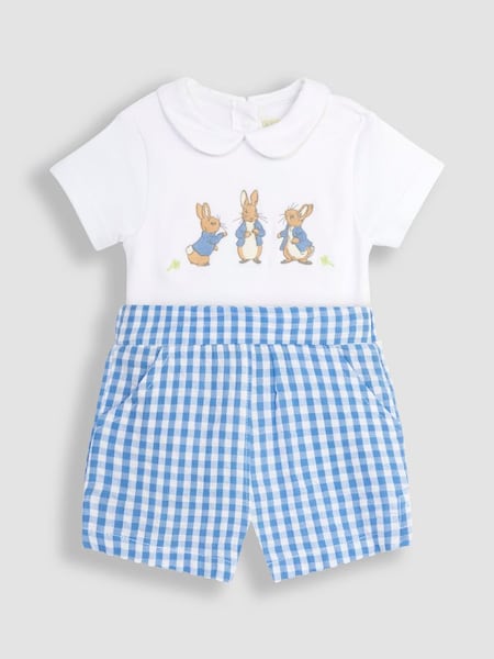 2-Piece Peter Rabbit Embroidered Body & Shorts Set in White (Q86590) | €52
