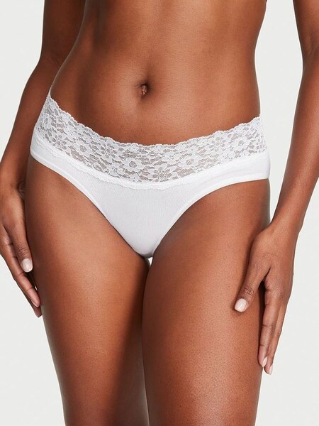 Vs White Posey Lace Waist Hipster Knickers (Q87199) | €10.50