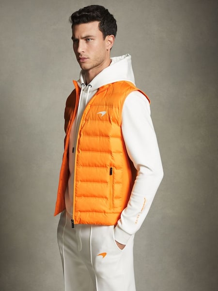 Veste sans manche hybride matelassée et tricotée, couleur papaye McLaren F1 (Q87411) | 245 €