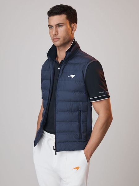 McLaren F1 Hybrid Quilt and Knit Gilet in Airforce Blue (Q87471) | HK$2,680