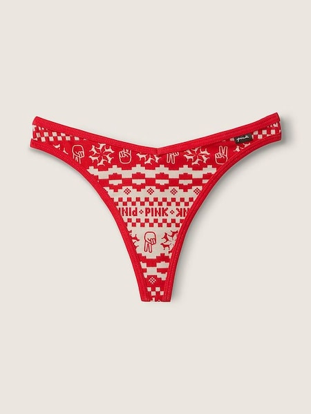 Red and White Thong Cotton Knickers (R72740) | €10.50