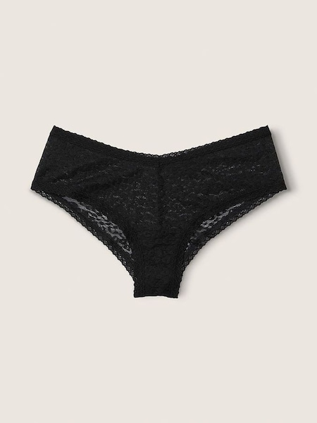 Pure Black Lace Logo Cheeky Knickers (R73017) | €10.50