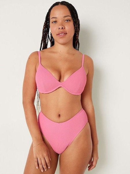 Dreamy Pink High Waisted Crinkle Bikini Bottom (R74871) | €30