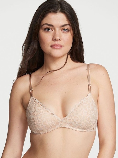 Champagne Nude Lace Non Wired Push Up Bra (R74881) | €19.50