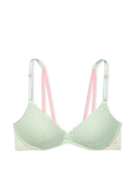 Misty Jade Green Lace Non Wired Push Up Bra (R74965) | €19.50