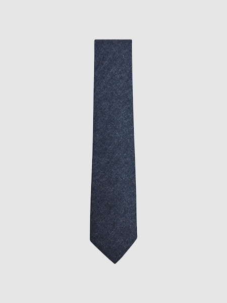Wool-Silk Blend Tie in Indigo (T11179) | HK$880