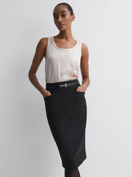 Tailored Pencil Skirt in Black (T40800) | €170