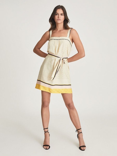 Scarf Print Mini Dress in Lemon (T42460) | CHF 245
