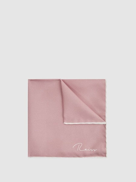 Effen zijden pochet in roze (T44732) | € 55