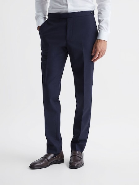 Pantalon bleu marine slim en laine (T44852) | 76 €