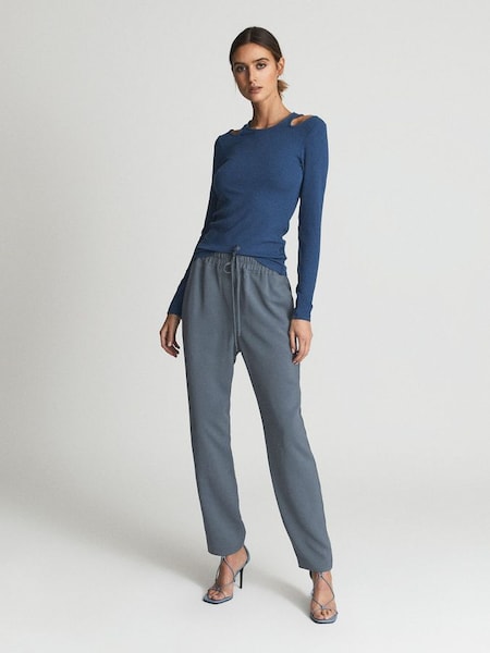 Blauwe broek met elastische taille (T44855) | € 98
