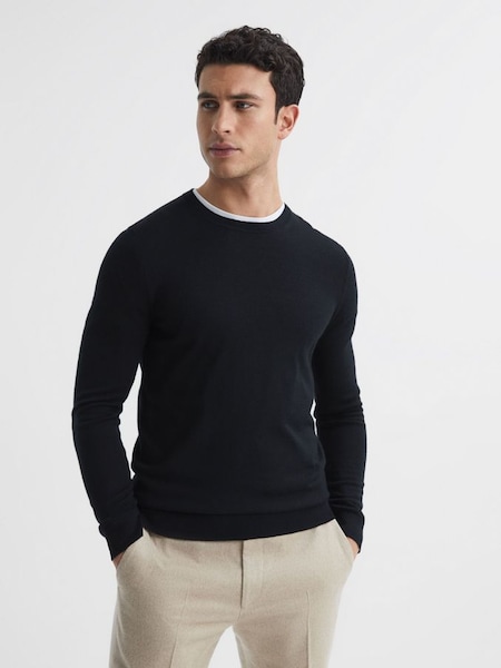 黑色美利奴羊毛圓領套衫 (T44995) | HK$1,330
