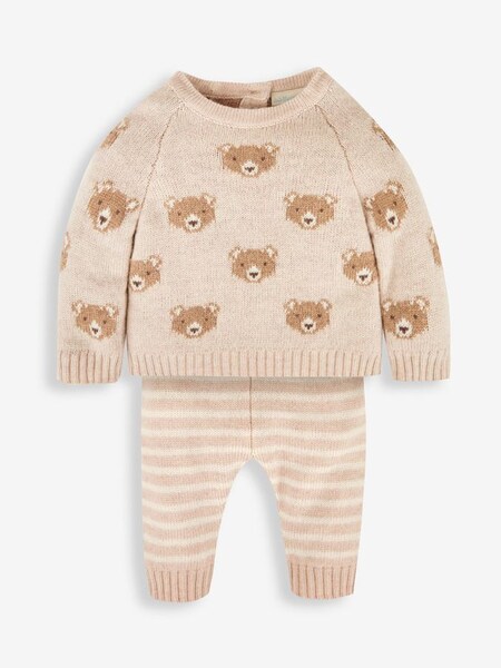 Bear Baby Knit Set in Stone (T51042) | $48