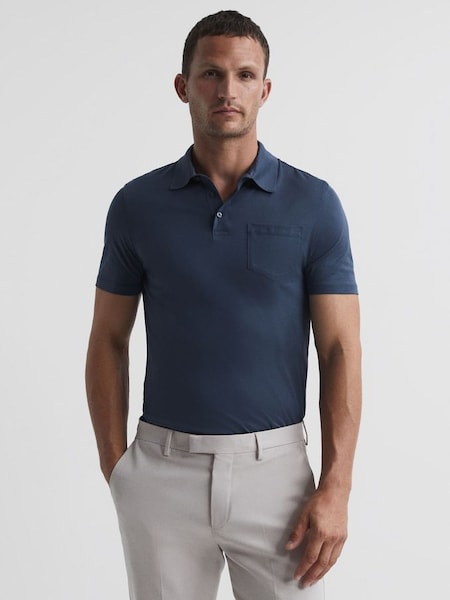 Mercerised Polo T-Shirt in Steel Blue (T53156) | HK$530