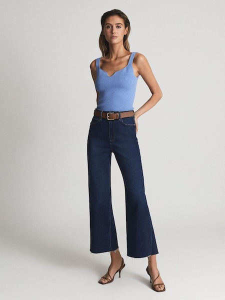 Paige High Rise Wide Leg Jeans in Dark Blue (T65981) | CHF 315