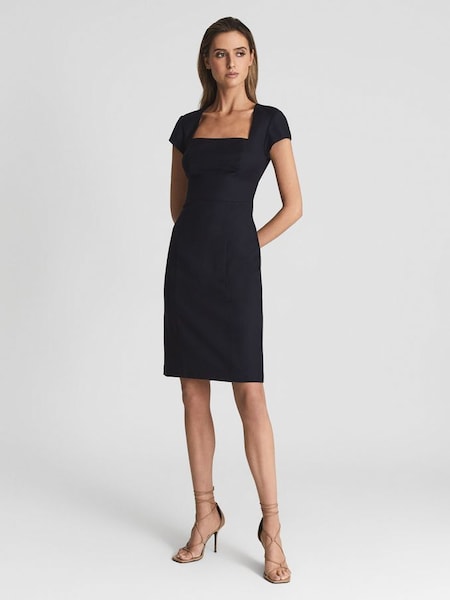 Petite Tailored Dress in Navy (T87927) | $246