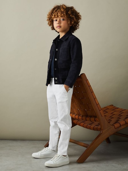 Junior Slim Fit Casual Chinos in White (T97354) | €45