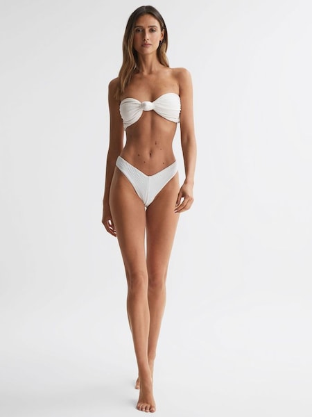 FELLA High Cut Bikini Bottoms in Off White (U12391) | $115