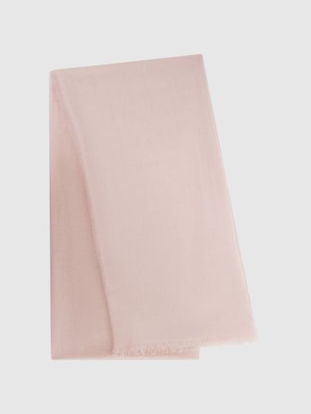 羊毛-茄士咩桃色轻量围巾 (U22453) | HK$1,480