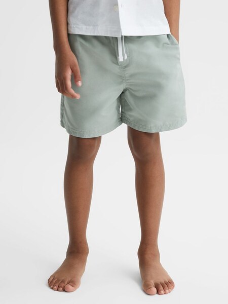 Junior Plain Drawstring Swim Shorts in Mint (U24333) | $19