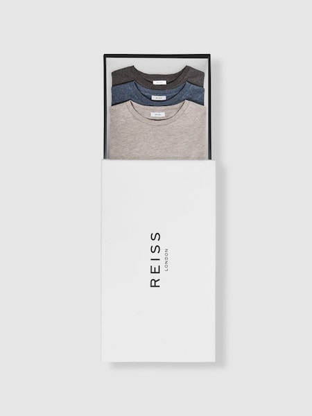 T-Shirts mit Rundhalsausschnitt im Dreierpack, Mehrfarbig meliert (U29425) | 95 €