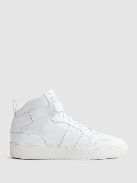 High Top Leather Trainers in White (U29458) | €107