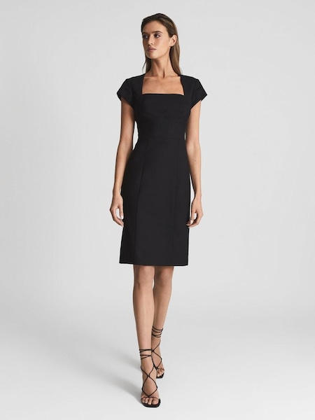 Petite Tailored Dress in Black (U47616) | $246